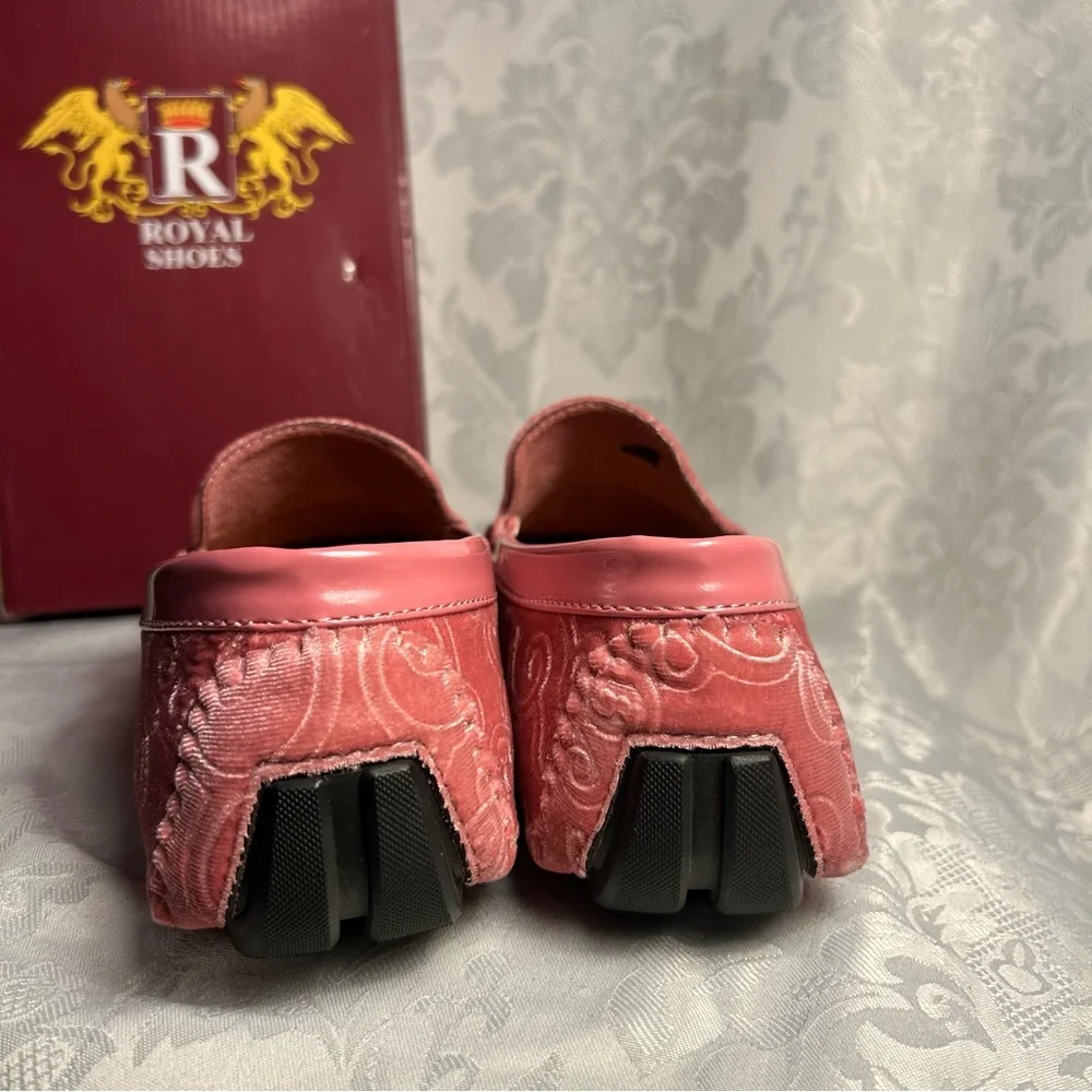 Men's Pink Velvet Loafers